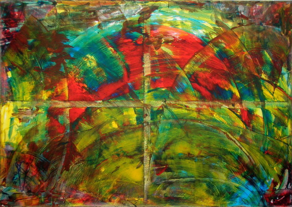  RAIN>FOREST - 15 - Papagei - Acryl auf Lwd - 2025 - 0,007 x 100 cm