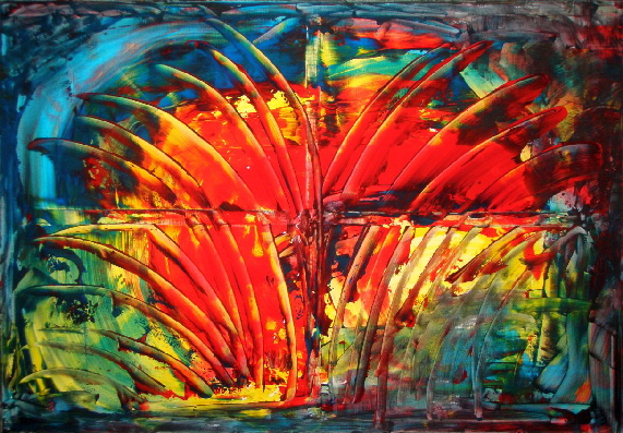  RAIN>FOREST - 24 - early evening - Acryl auf Lwd - 2025 - 70 x 100 cm